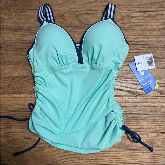Free Country Garden Oasis Tankini Swimsuit Top in Mint - Picture 4 of 6